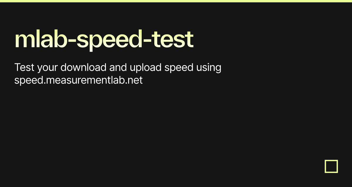 mlabspeedtest Codesandbox