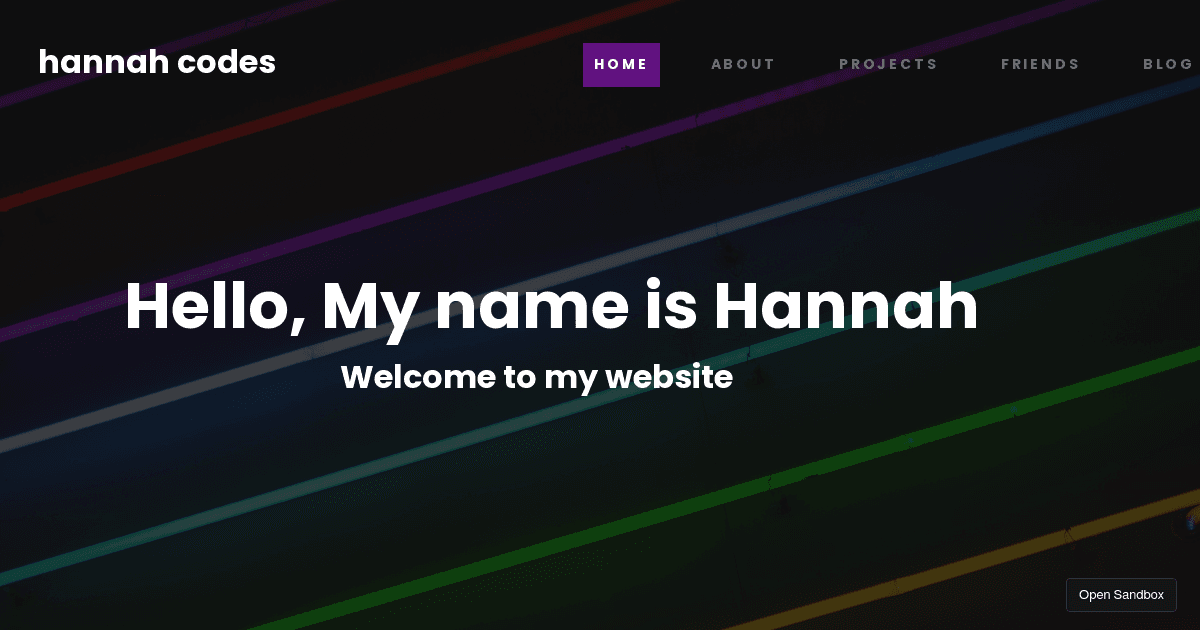 Hannah Codes new (Dev) Codesandbox