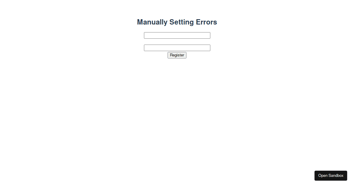 VeeValidate 3.0 Manually Setting Errors CodeSandbox