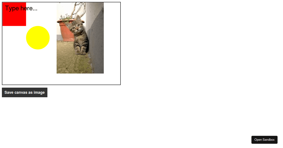 StackOverflow (60879984) FabricJS 3.6.2 Export canvas as image Codesandbox