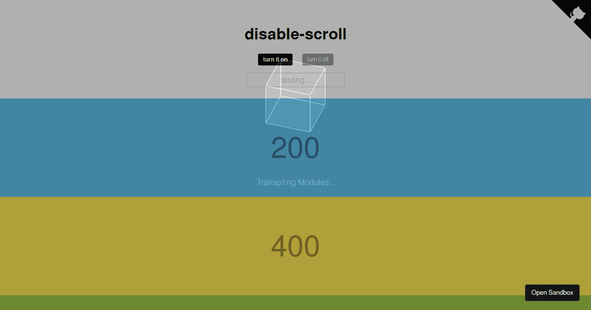 disablescroll examples CodeSandbox