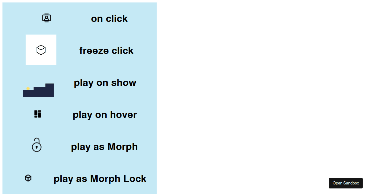 lottieinteractive examples CodeSandbox