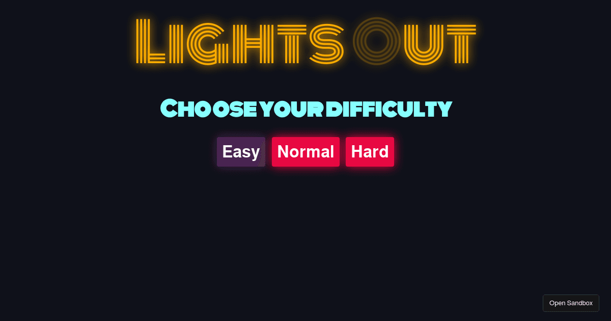 Lights Out Codesandbox