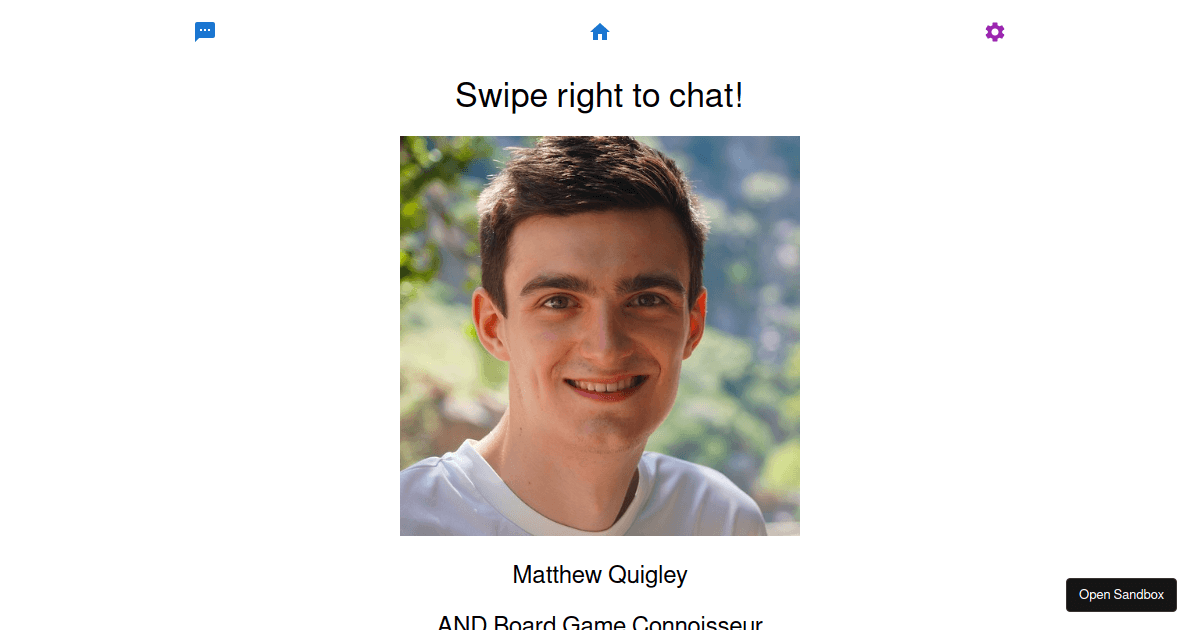 ANDi Tinder Codesandbox