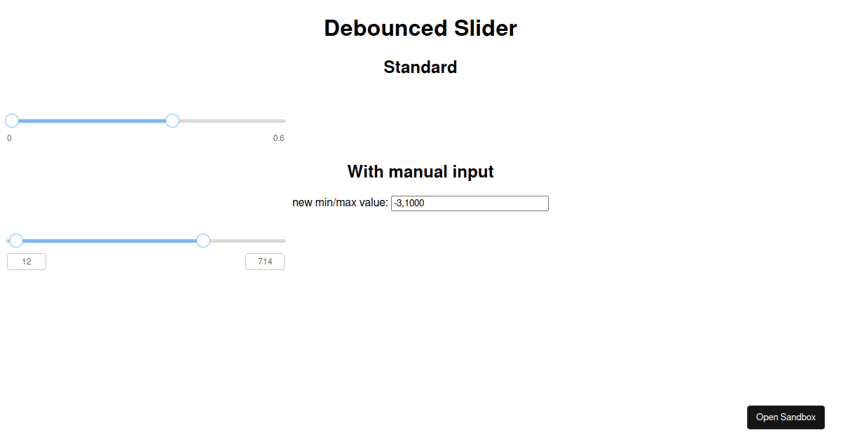 Debounced TypeScript Slider Codesandbox