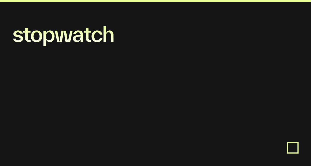 stopwatch Codesandbox