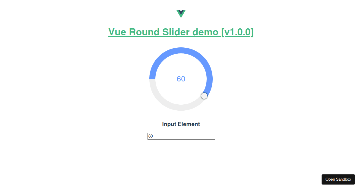 vueroundslider examples CodeSandbox