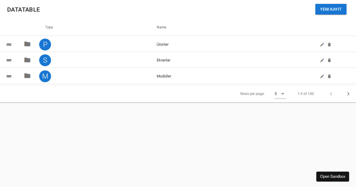 vtreedatatable examples CodeSandbox