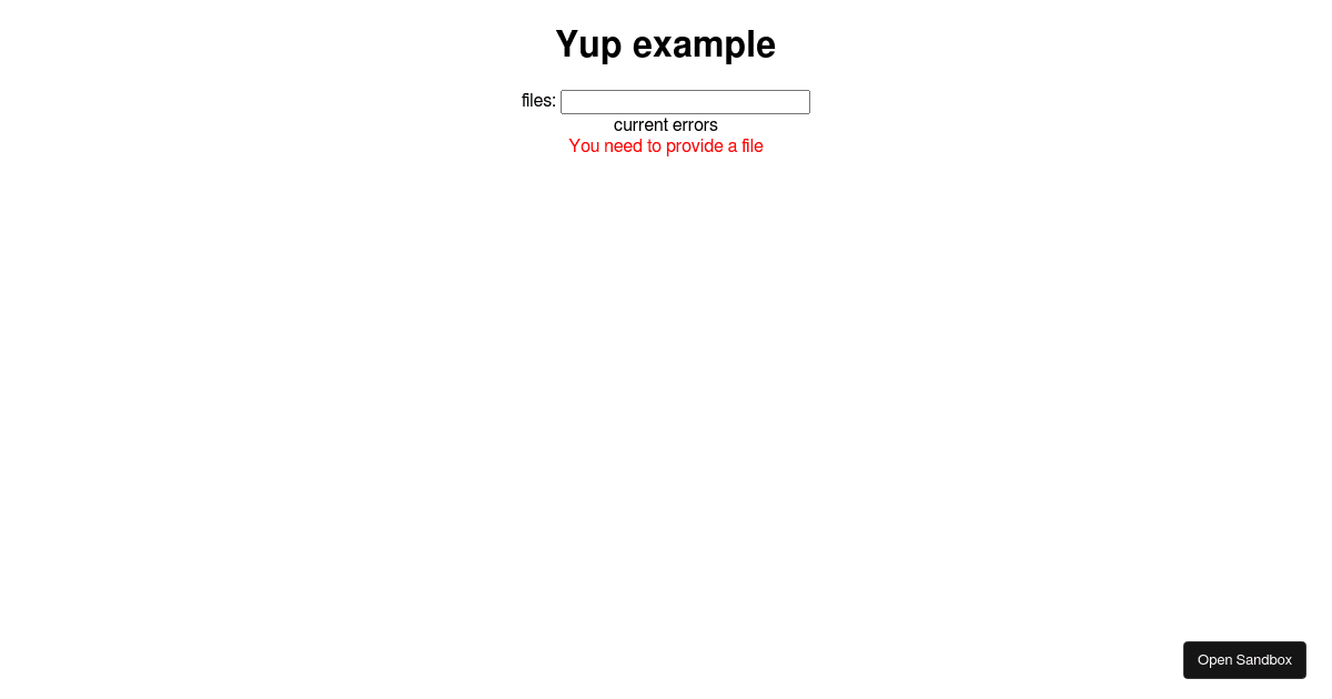 yupcustomvalidation Codesandbox