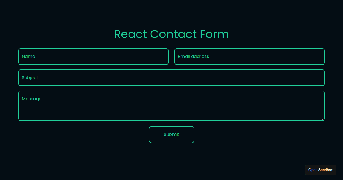 reactcontactform Codesandbox