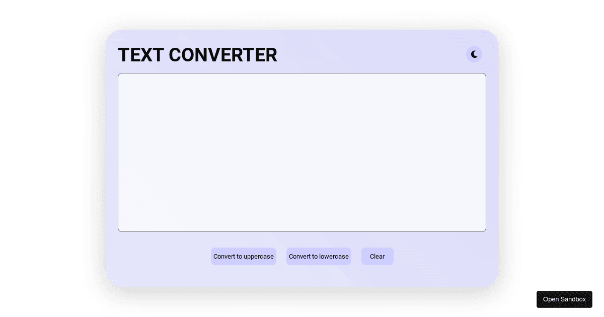textconverterreact Codesandbox