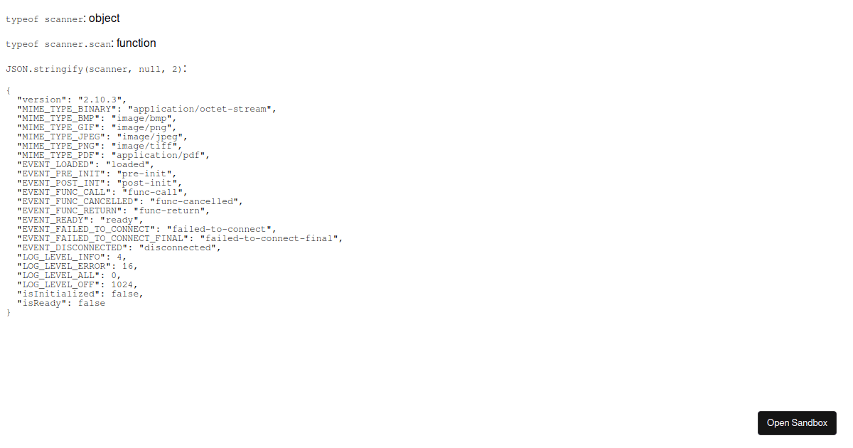 scannerjs examples CodeSandbox