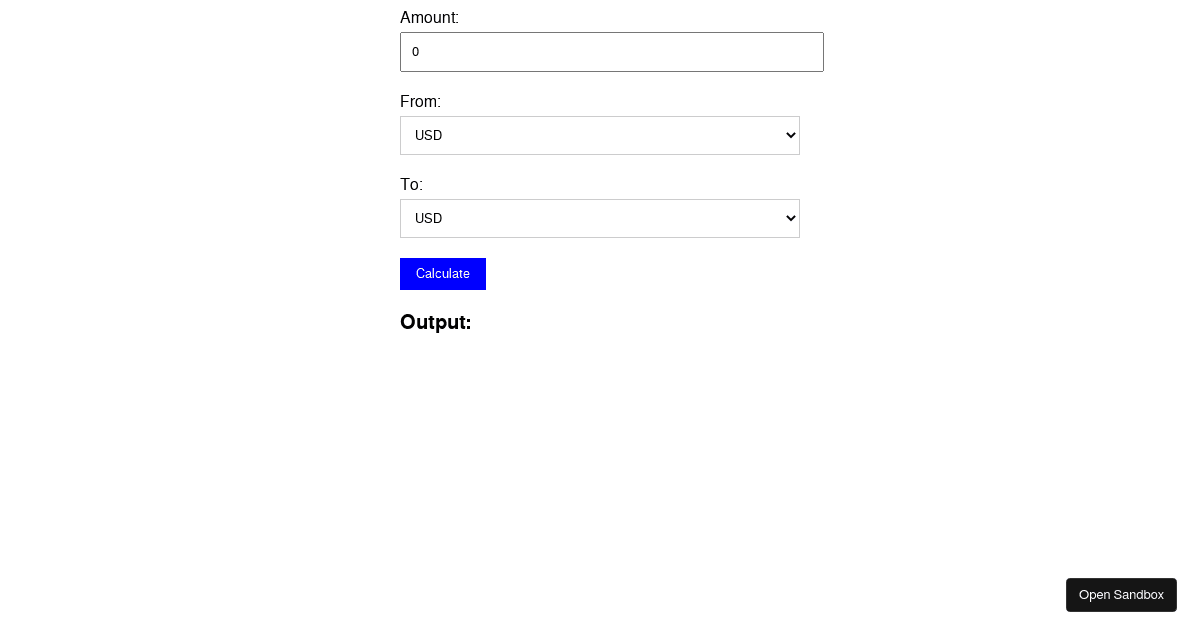 ReactCurrencyConverter Codesandbox
