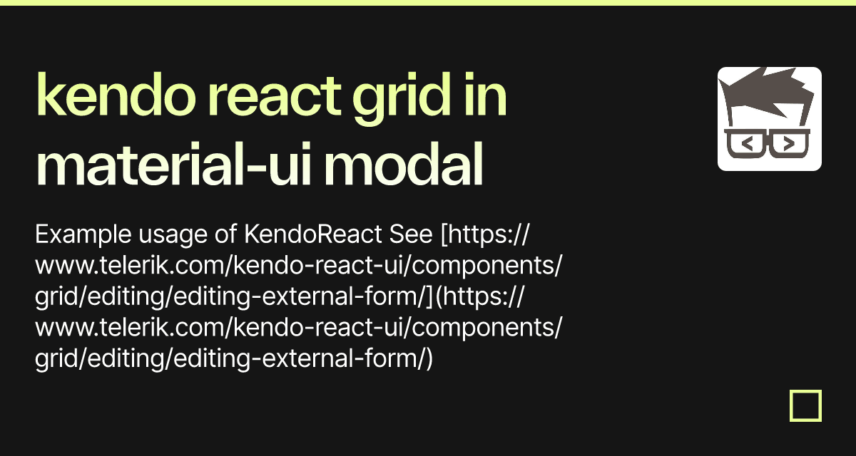 kendo react grid in materialui modal Codesandbox