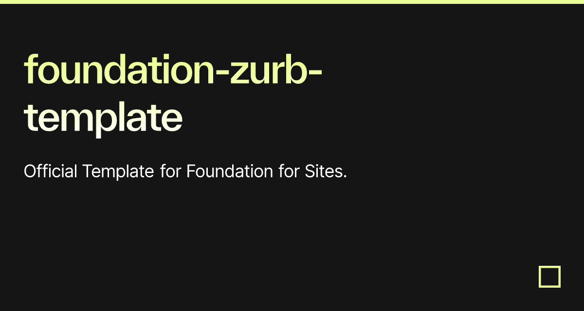 foundationzurbtemplate Codesandbox