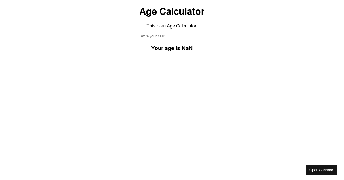 Age Calculator Codesandbox