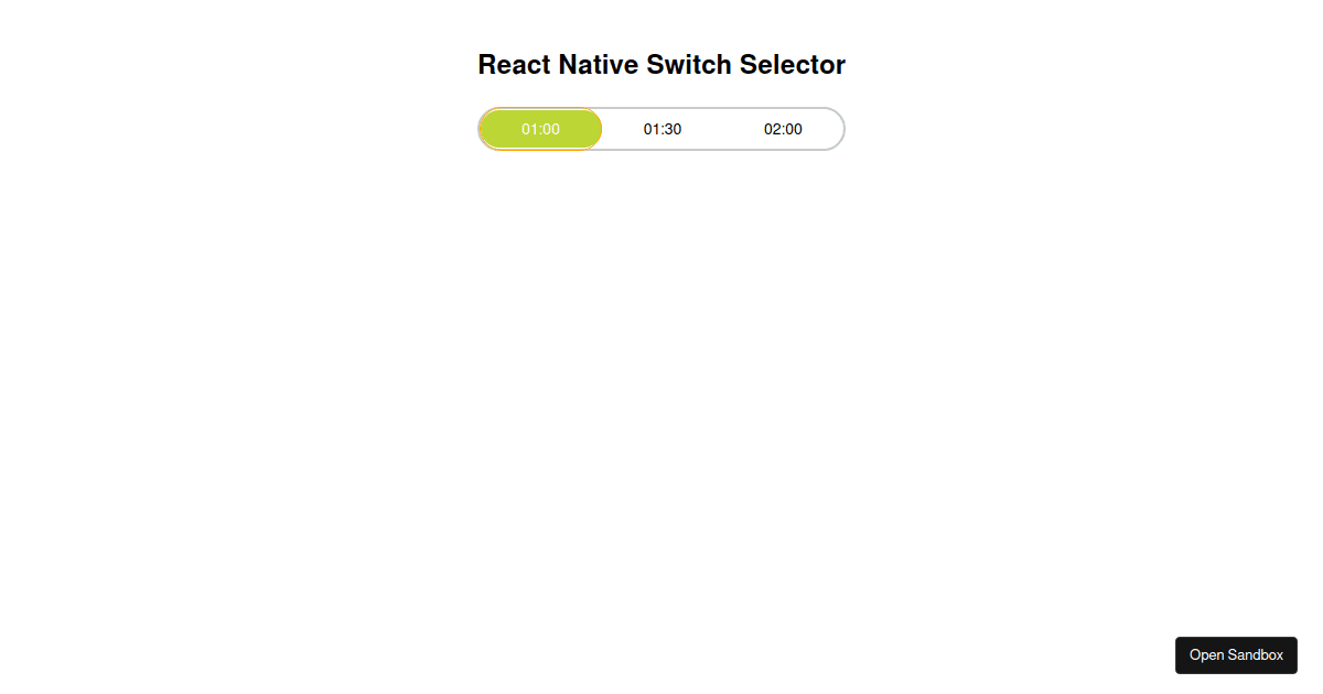 reactnativeswitchselector examples CodeSandbox