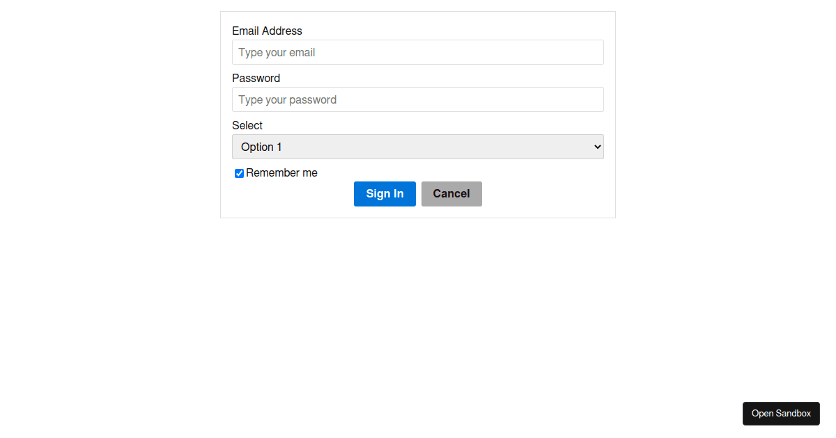 Login Form with BASS Codesandbox