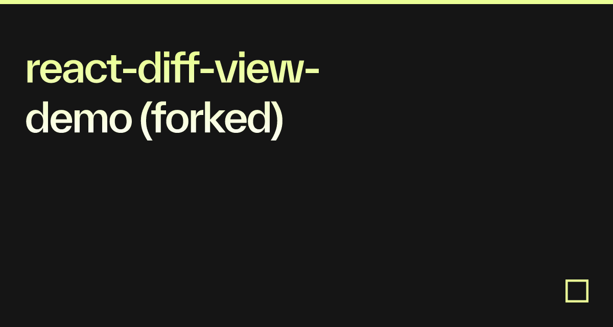 reactdiffviewdemo (forked) Codesandbox