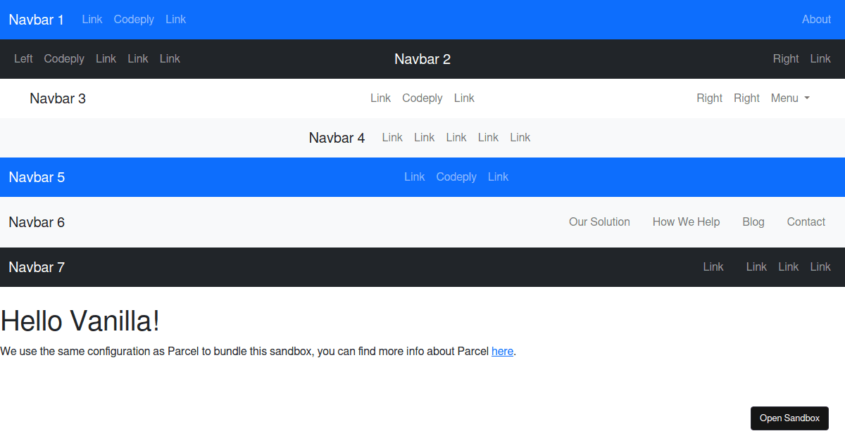 BootstrapnavBar Codesandbox