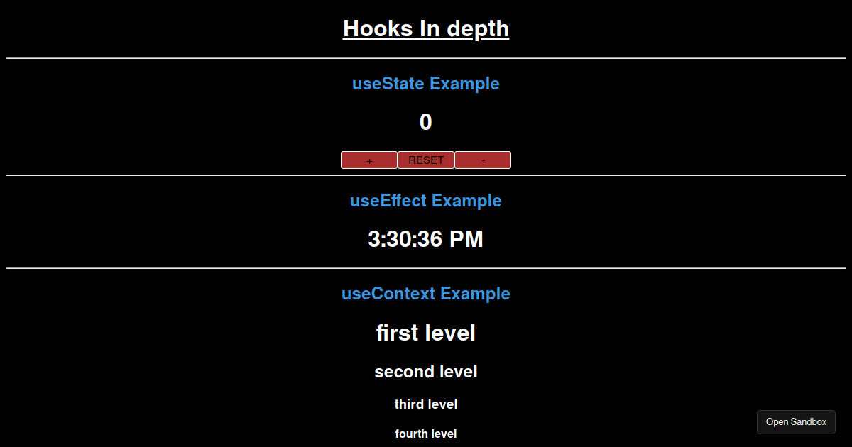 hooks Codesandbox