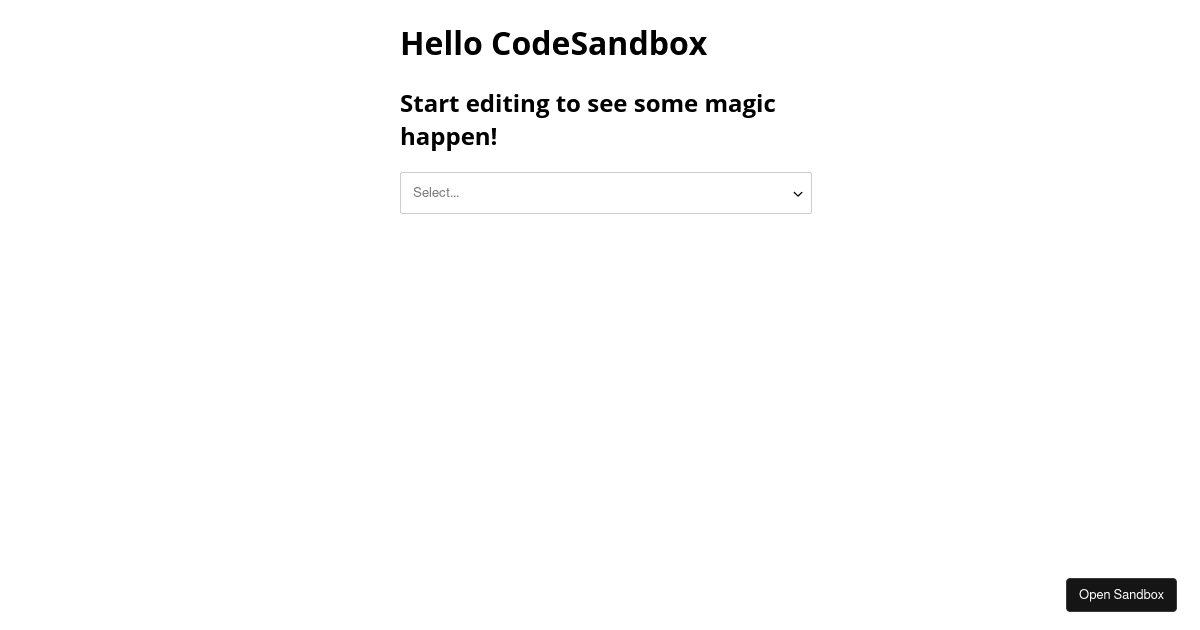 reactdropdownselect Codesandbox