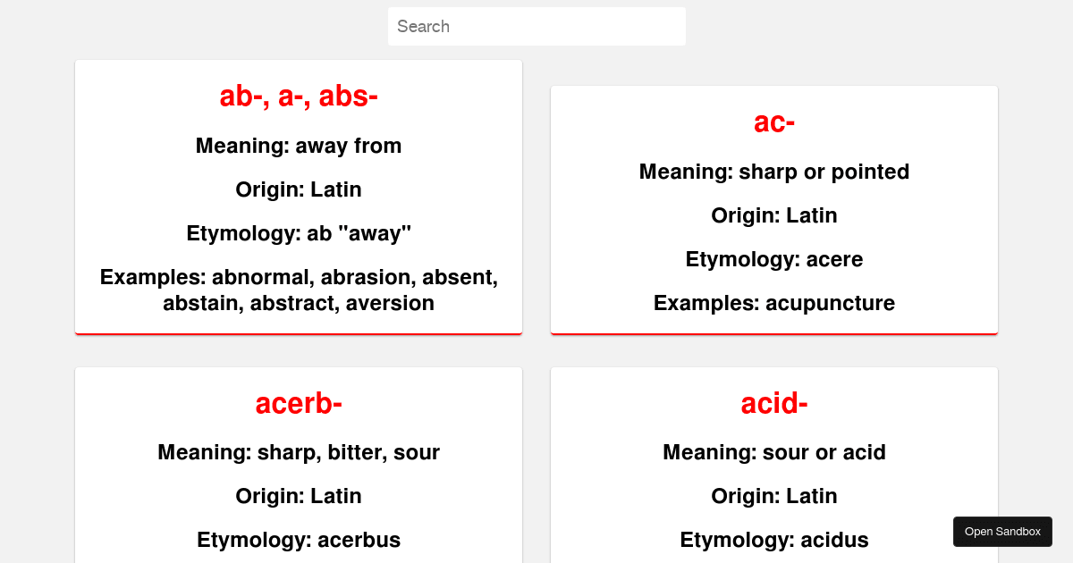 gratindictionary Codesandbox