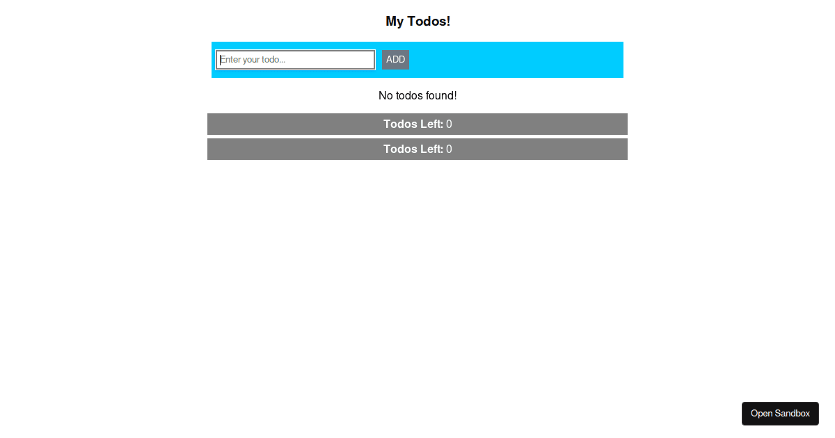 no reactbusser ALTERNATE SIMPLE DEMO Codesandbox