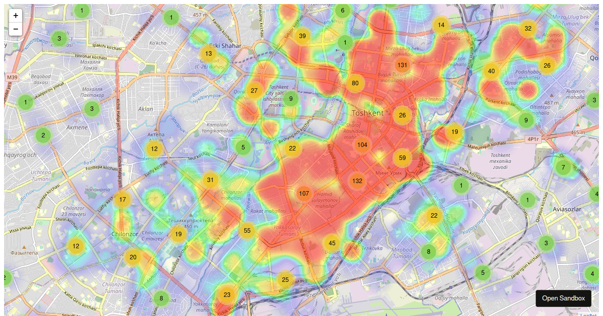leaflet.heat examples CodeSandbox