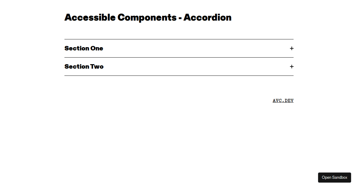 Accessible Components Accordion Codesandbox