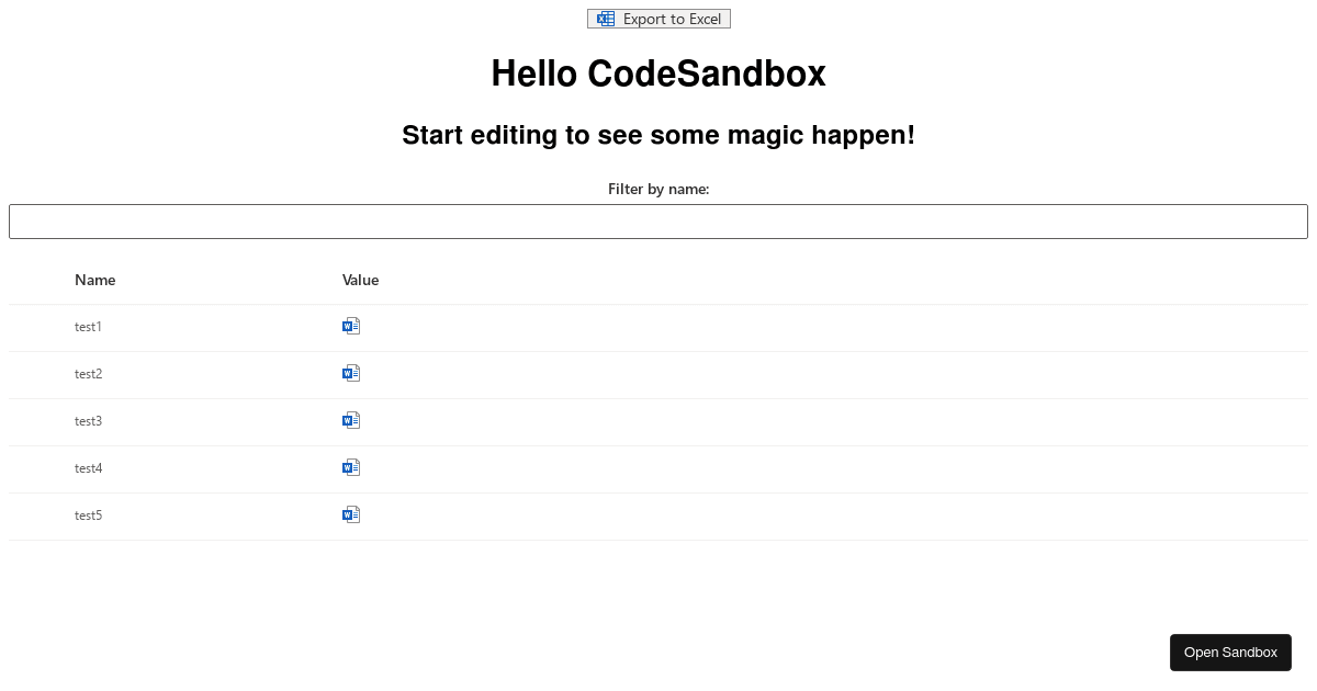 officeuifabricreactpagination examples CodeSandbox