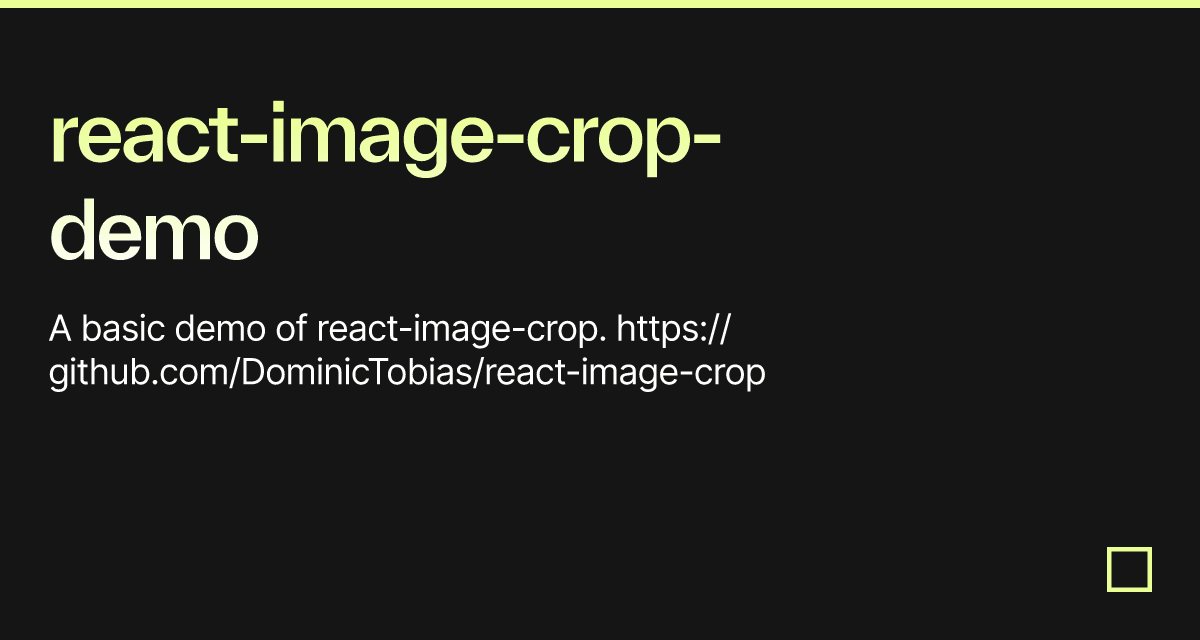 reactimagecrop examples CodeSandbox