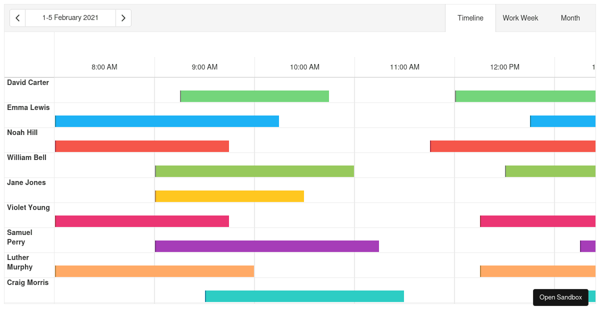 Virtual Scrolling DevExtreme Scheduler Codesandbox