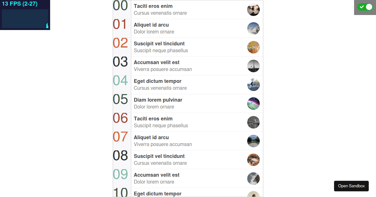 reactvirtualizedlistview examples CodeSandbox