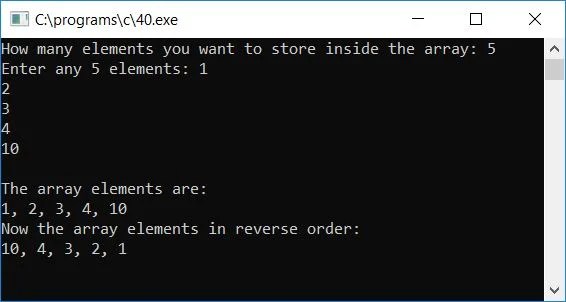 C Program to Reverse an Array