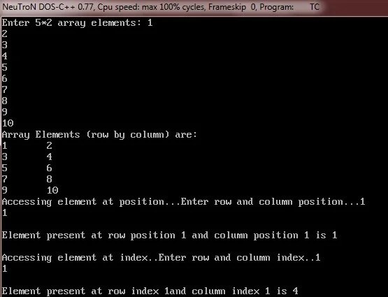 C++ Two Dimensional Array
