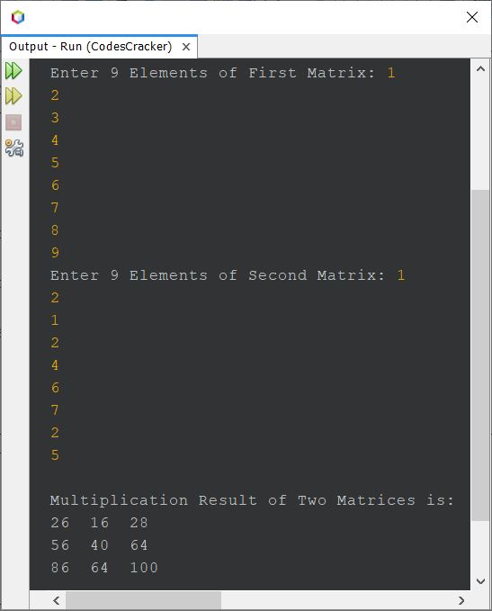 Java Program to Multiply Two Matrices