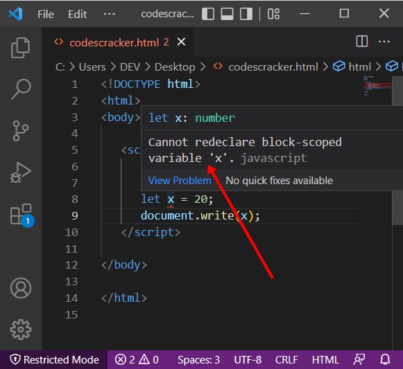 JavaScript variables definition, types, and examples