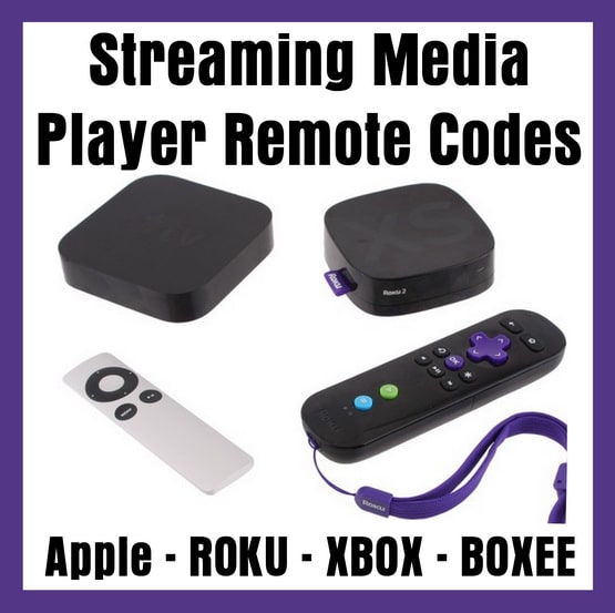 Streaming Media Player Remote Codes Apple ROKU XBOX BOXEE