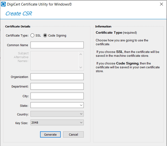 How to Create Code Signing CSR (Using DigiCert’s Certificate Utility)