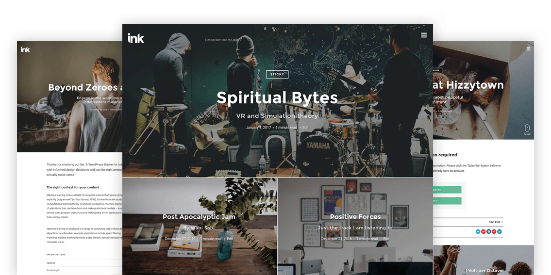 Ink Minimalistic StoryTelling, Blogging & GutenbergReady WordPress