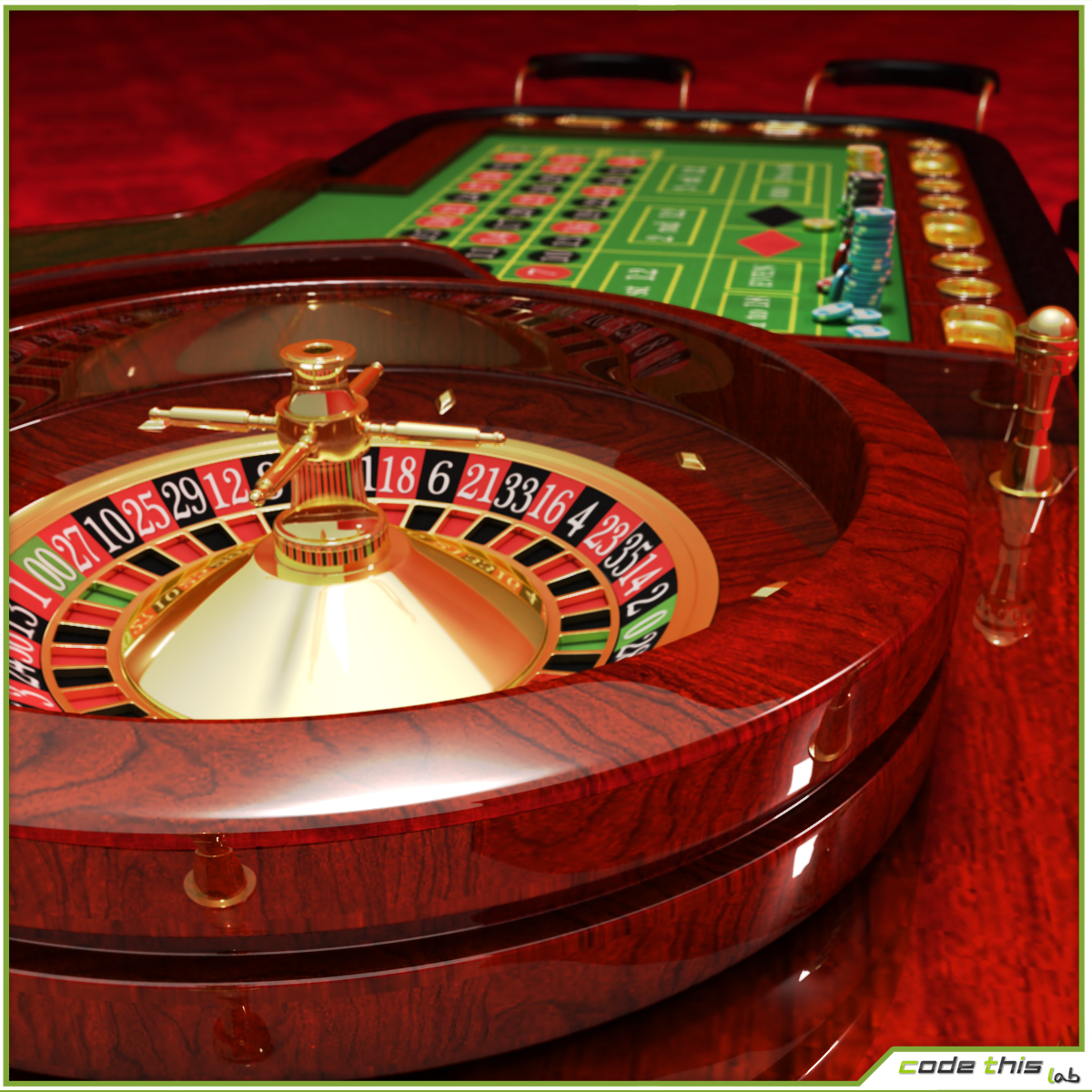 3D Model Casino Roulette Table CG Code This Lab srl