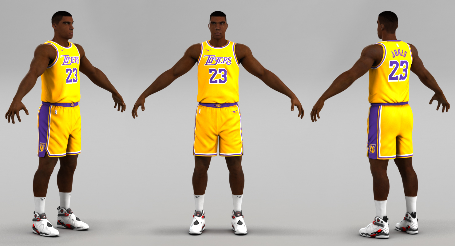 3D Model Black Basketball Player HQ Code This Lab srl