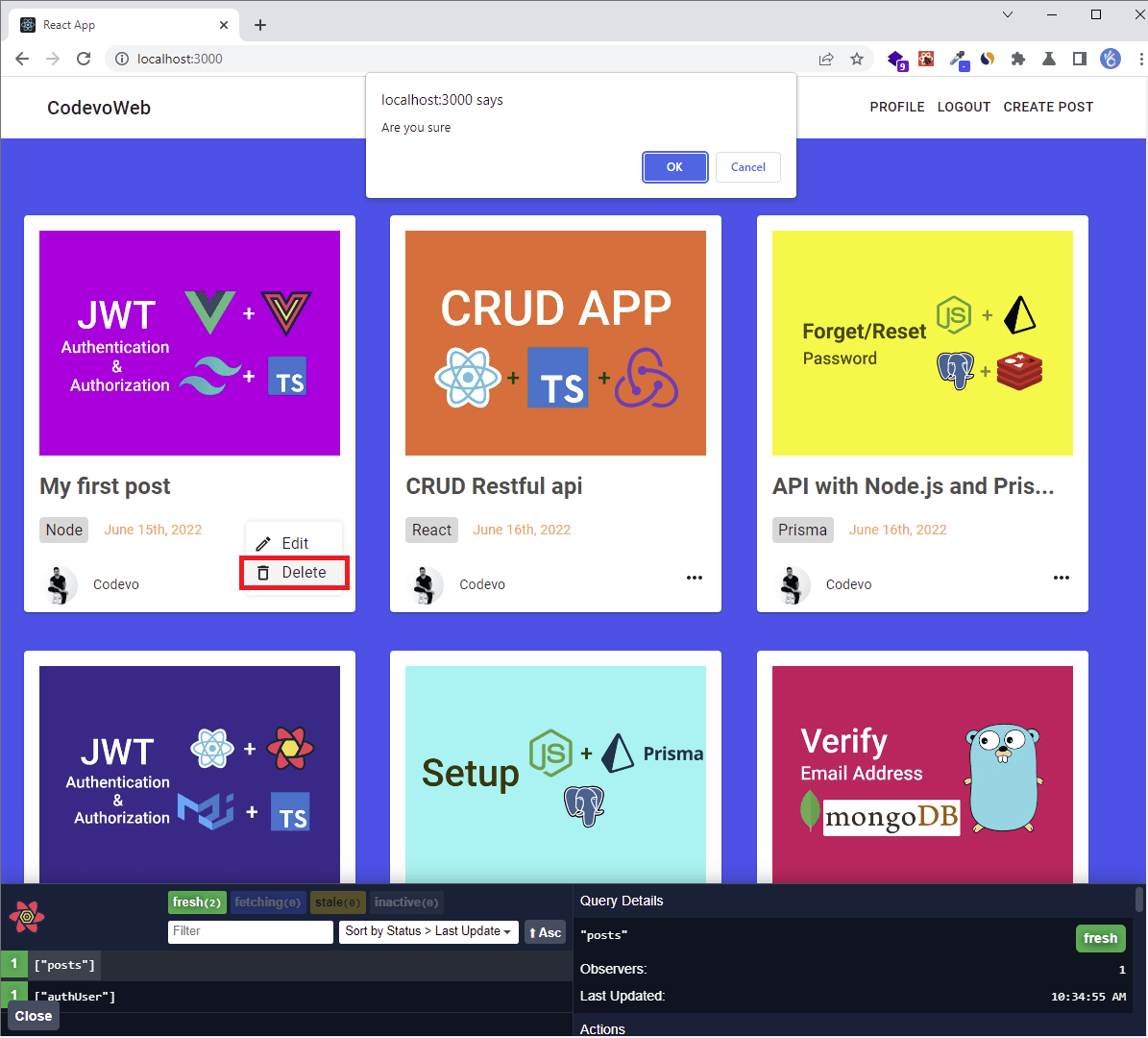Build React Query, and Axios CRUD App with RESTful API 2024