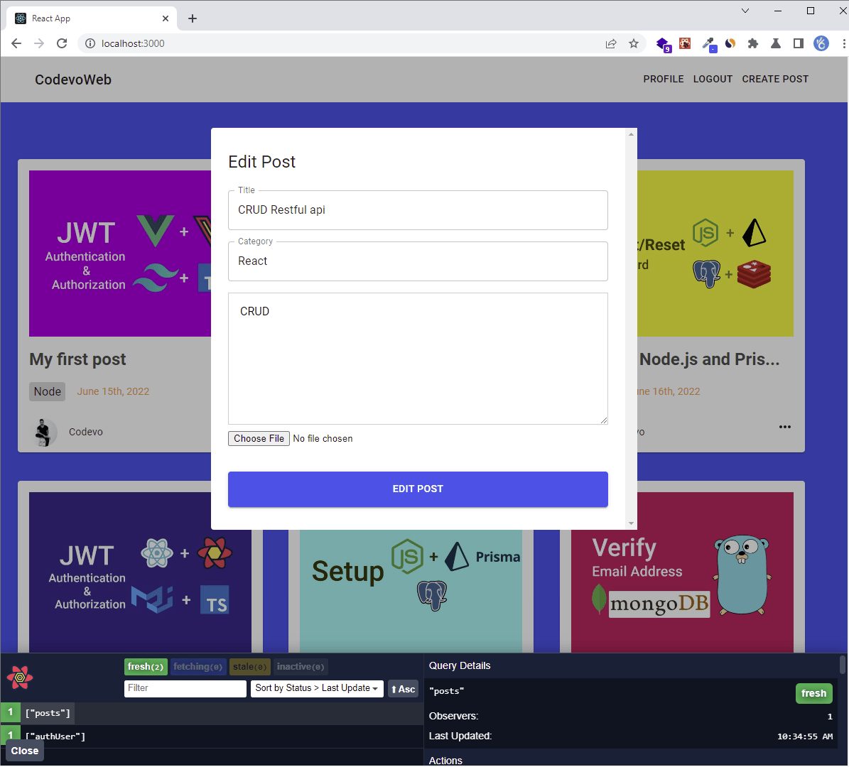 Build React Query, and Axios CRUD App with RESTful API 2024