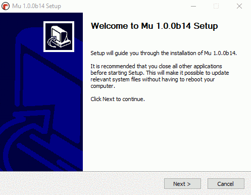 How to install Mu on Windows with the Official Installer