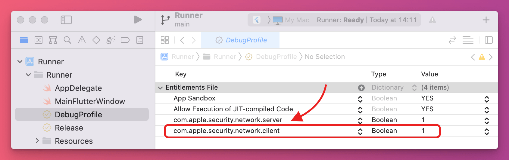 How to fix "SocketException Connection failed (Operation not permitted