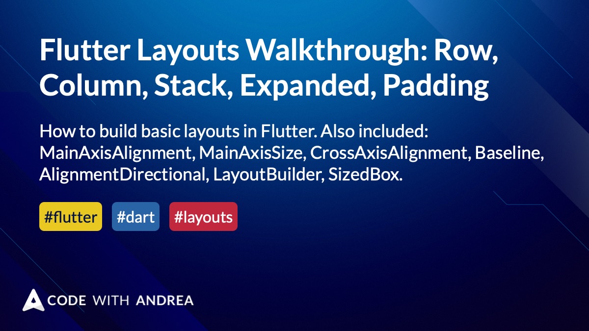Flutter Layouts Walkthrough Row, Column, Stack, Expanded, Padding