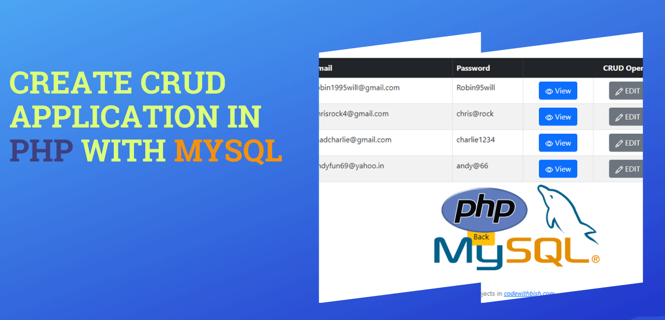 Create CRUD Application in PHP using MySQL for Beginners codewithbish