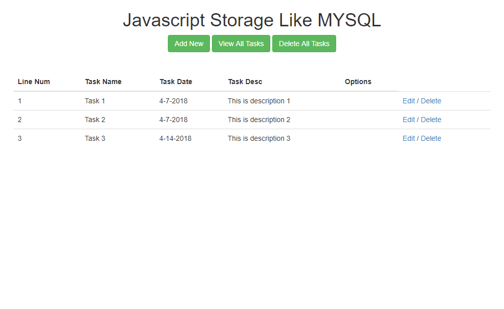 JavaScript Storage Like MySQL